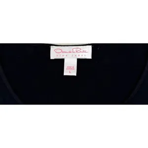 Oscar de la Renta Pink Label Black V Neck Asymmetrical Black Tank Top Size Large thumbnail 3