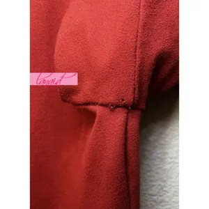 Hot Kiss Zipper V-Neck Open Cold Shoulder Faux Suede Terracotta Ruched Henley M thumbnail 4