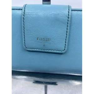 Fossil Blue Leather Large Card Id With Expandable thumbnail 2