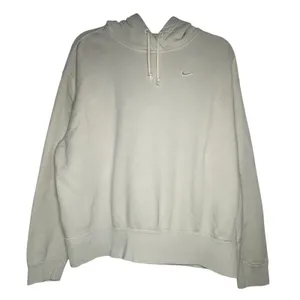 Nike Sportswear Essential Oversized Hoodie Cream Beige Embroidered Swoosh Medium thumbnail 1