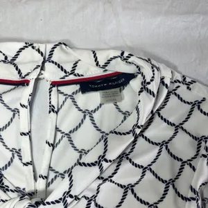 Tommy Hilfiger Blouse Women's White Blue Nautical Rope Med Top Tank Sleeveless thumbnail 2