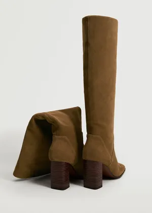 Mango NWT Bovine Jinete Leather Boots in Brown thumbnail 4