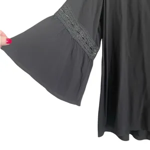 Cato Women Boho Witchy Bell Sleeve Top 18/20W Black Lace Trim Whimsigoth Peasant thumbnail 3