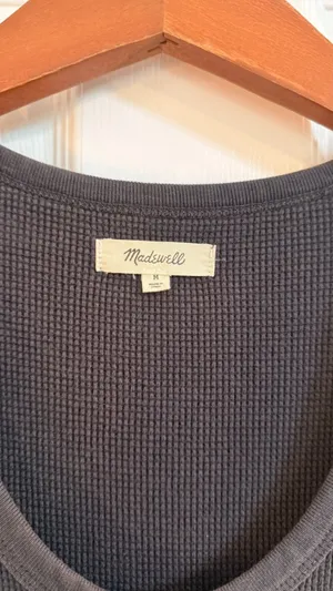 Madewell Waffle Knit Scoop Neck Crop Tank Dark Grey Medium thumbnail 5