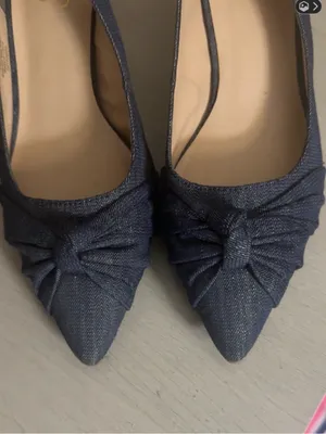 Franco Sarto Denim Blue Knotted Slingback Pointed-Toe Heels thumbnail 9
