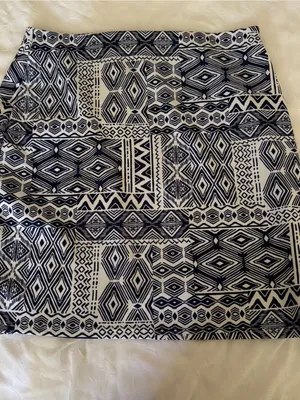 Like New pencil skirt in navy and white geometric print | size L thumbnail 2