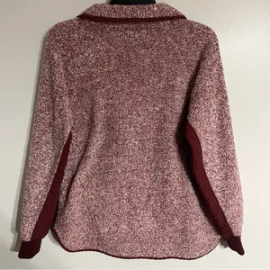Women’s Vanilla Bay Size Small‎ Burgundy Faux Sherpa Sweatshirt Front Snaps thumbnail 14