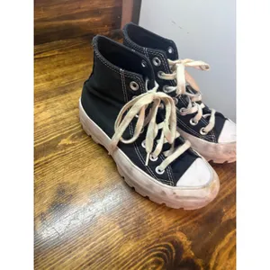 Converse‎ Black Platform Sneakers Size 5 thumbnail 2