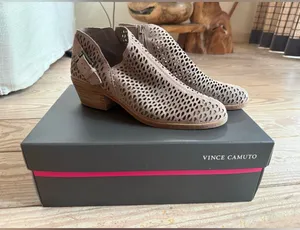 Vince Camuto Perforated Suede Booties Size 6.5 thumbnail 1