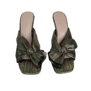 Loeffler Randall Claudia Heels‎ Gold Textured Bow thumbnail 3