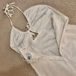 Tiger Mist White Eyelet Halter Mini Dress thumbnail 4