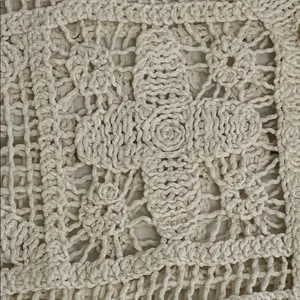 Solitaire Ivory Floral Cotton Crochet Button Front Cardigan Womens Size Large thumbnail 9