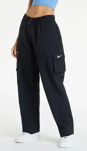 Nike NSW Street Woven Cargo Pants Women’s L Black Parachute Utility Y2K thumbnail 1