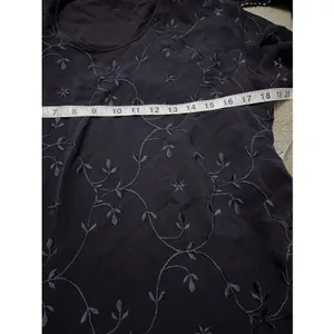 Vtg Dark Romantic Floral Top S Asymmetrical Embroidered Purple Romantic Feminine thumbnail 7