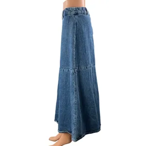MNG Mango Womens Blue Medium Wash High Waist A Line Midi Denim Jean Skirt Size L thumbnail 2