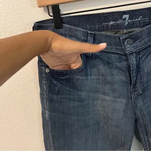 7 For All Mankind Dojo Lightweight Stretch Dark Wash Denim Crop Capri‎ Jean 28 thumbnail 4