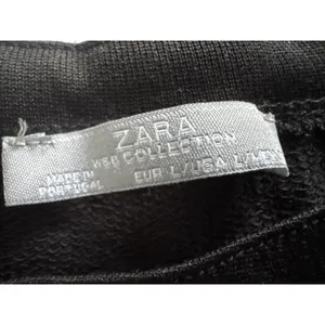 Zara Black Sweatshirt Sequins Beads Women's Large Long Sleeve Goth Holiday Glam thumbnail 3