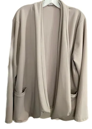 Beige Open Front Blazer Women’s 3X thumbnail 1