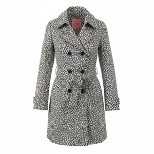 Kate Spade New York Leopard Print Belted Trench Coat Medium thumbnail 15