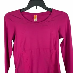 ✨ Lucy Women's Long Sleeve Athletic T-Shirt Pink Round Neck Tee Thumbhole✨ thumbnail 4