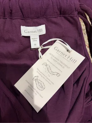 NEW Garnet Hill Cotton Gauze Long Maxi Cover-Up Dress Purple Coastal Size Medium thumbnail 2