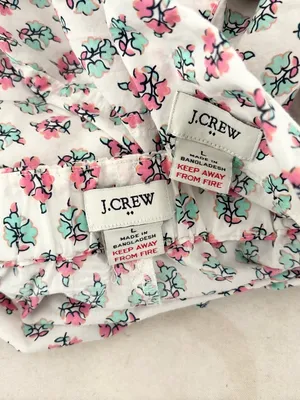 J Crew Cotton Pajama Set with Cropped Pant thumbnail 3