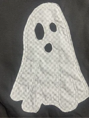 Gildan Grey Crewneck Sweatshirt with White Ghost Patch thumbnail 6