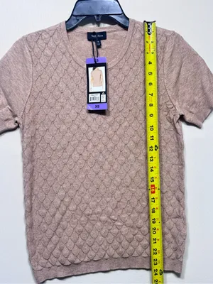 Well Worn Ladies' Pointelle Short Sleeve Sweater NWT thumbnail 3