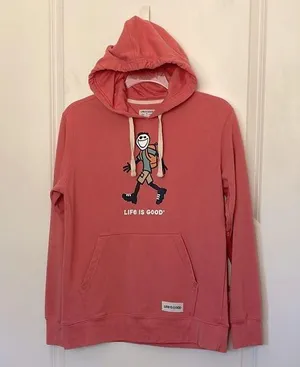 Life is Good Pink Hiker Hoodie Medium thumbnail 1