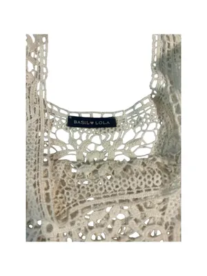 Y2K Style Ivory Crocheted Lace Boho Cotton Tank Top S/M Fairycore Cottagecore thumbnail 2