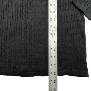 NEW Parisian Black Silk Cable Knit Turtleneck Sweater Womens Large Luxury VTG thumbnail 6