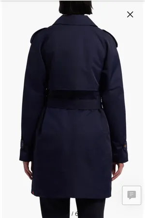 New with tags Hunter Stacy Water Resistant Trench Coat Size Large Navy thumbnail 2