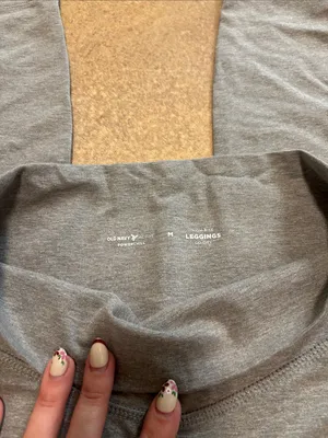 Old Navy Gray Leggings with White Side Stripe thumbnail 2