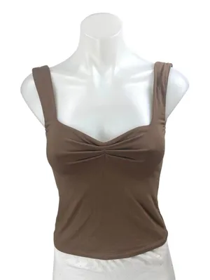 White Fox Women Brown Sleeveless Sweetheart Cinch Cami Camisole Tank Top Size S thumbnail 1