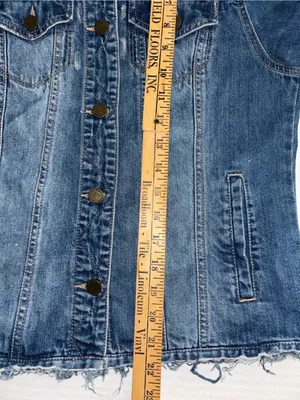 Market & Spruce Blue Denim Jacket With Black Painted Panel On Back Of Jacket Sm thumbnail 10