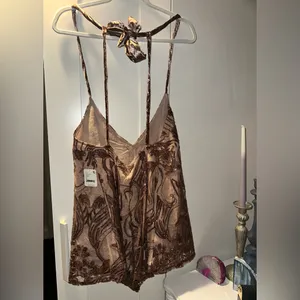 Free People NWT Swingin' It Romper In Weathered Rose thumbnail 9