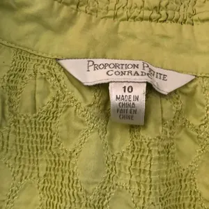 Unique green cottagecore long sleeve button up down shirt blouse ruffled exaggerated peter pan collar thumbnail 3