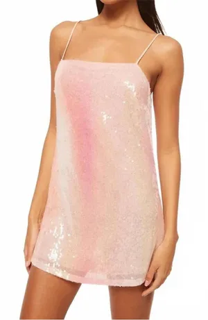 MISA Los Angeles A-Line Sequin Mini Dress Mermaid Euro Summer Ibiza Sz Medium thumbnail 1