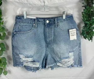 NWT BP High Rise Short Distressed Medium Wash Size 29 thumbnail 2