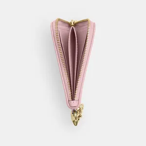 NWT Coach Small Corner Zip Wallet Signature Denim Charms CEU98 Gold/Light Pink thumbnail 3