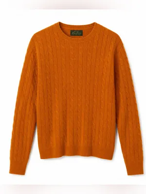 Orvis 100%‎ cashmere cable knit sweater size Large thumbnail 1