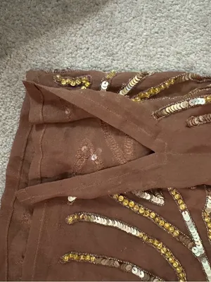 Laundry by Design Brown Sequin Embellished Top thumbnail 5