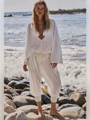 Free people elowen one piece jumpsuit NWT $78 clean ivory XS thumbnail 4