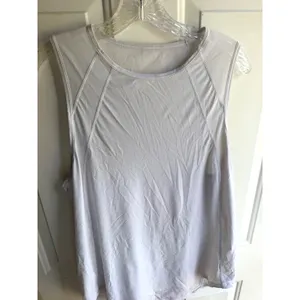 Lululemon Women's White Sculpt Mesh Back Relqxed Fit Tank Sz 12 thumbnail 4