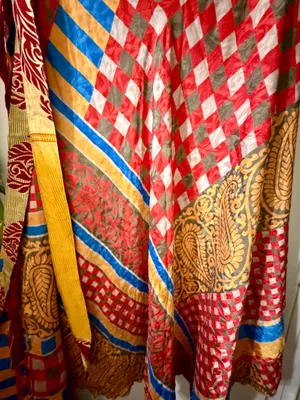 Indian Silk Reversible Wrap Skirt Yellow thumbnail 8