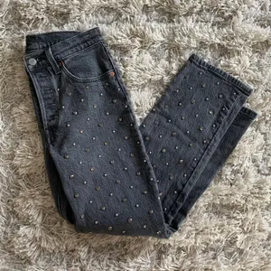 Levi's Black/Grey 501 Bejeweled Rock Stud High Waisted Jeans thumbnail 3