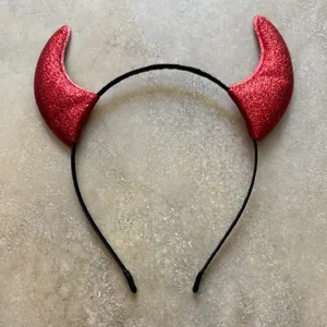 NWT 2Pk‎ Red Glitter Devil Horn Headband thumbnail 1