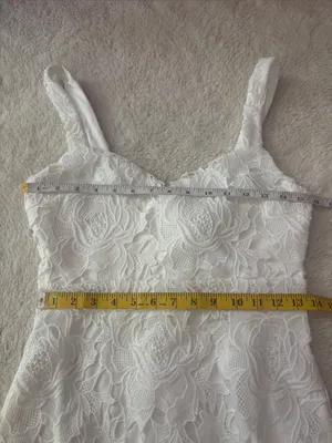 Lulus Divine Beauty White Lace Midi Dress With Pockets Size Small Bridal Beach thumbnail 7