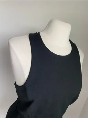 Lulus Classic Black Sleeveless Fit-and-Flare Dress Cut Out Back Womens Sz Medium thumbnail 4