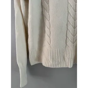 NWT Madewell V-Neck Pullover Cream Sweater Merino Wool Size XL thumbnail 4